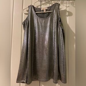Michael Kors metallic cold shoulder top X-large NWOT
